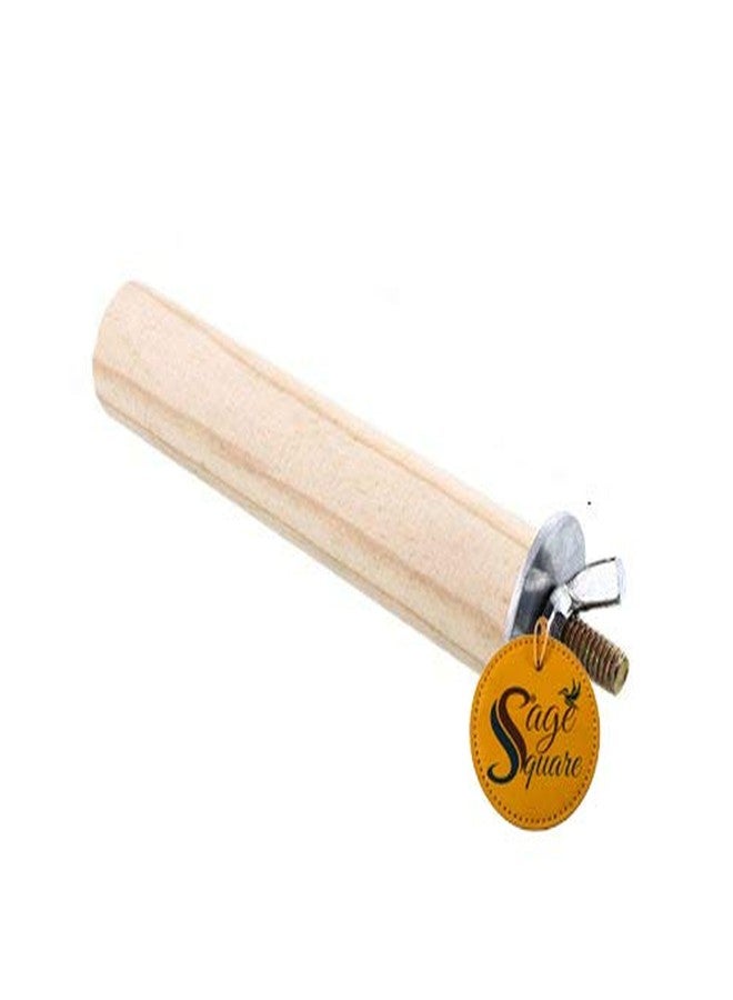 سايج سكوير مجثم/حامل/لعبة من الخشب الطبيعي مقاس 8 بوصات / 20 سم، مثالي لببغاء السنغال، Poicephalus (خفيف الوزن). - Image 2